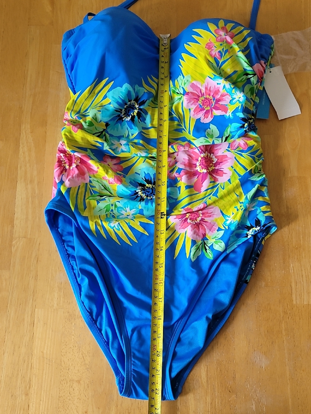 Bleu Rod Beattie Let's Get Away Printed Shirred One-Piece Swimsuit - Picture 7 of 12